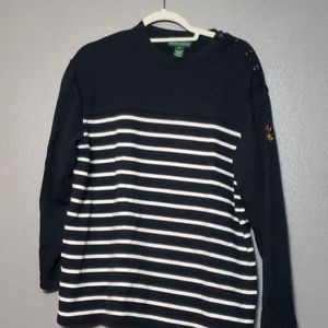 Lauren Ralph Lauren Navy Blue Sweater Top Size M
